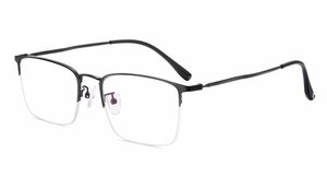 送料無料　超軽量　ハーフリム　金属フレーム　タテ眼鏡　レンズ交換可能　メガネフレーム　 sc0338