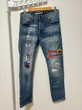 美品☆[BILLIONAIRE BOYS CLUB] ROCKET JEANS ダメージ加工 ワッペン インディゴデニムパンツ 32 891-8104 ビリオネアボーイズクラブ_画像1