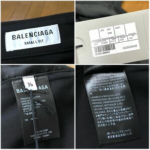 国内正規 未使用 21AW BALENCIAGA 672354 ウール×ポリウレタン 長袖ストレッチシャツ バレンシアガ ギャバシャツ L/S SHIRT ブラック 36 の画像9