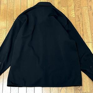 国内正規 未使用 21AW BALENCIAGA 672354 ウール×ポリウレタン 長袖ストレッチシャツ バレンシアガ ギャバシャツ L/S SHIRT ブラック 36 の画像6