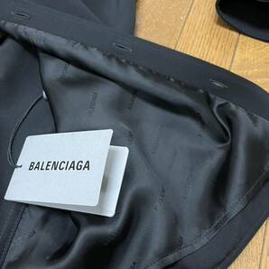 国内正規 未使用 21AW BALENCIAGA 672354 ウール×ポリウレタン 長袖ストレッチシャツ バレンシアガ ギャバシャツ L/S SHIRT ブラック 36 の画像8