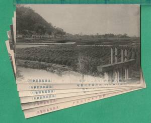  открытка с видом 61# Kanagawa # большой ...6 листов * Meiji Taisho период / цветок вода .. свет . др. 