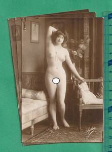 絵葉書5■フランス/美人■美人 ヌード 3枚 ★1920年代頃/裸婦/ピクトリアリズム/ポストカード/