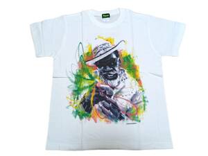 [ очень редкий ] большой лен . бренд футболка фильм [MADE IN JAMAICA] сотрудничество ba колено * way la-BOB MARLEY Bob ma- Lee Reggae ONE LOVEla старт 