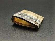 A10　日本刀装具　二重はばき　日の出の図　　　金工品　透　銅製　ハバキ　重さ34G　刀剣美術_画像2