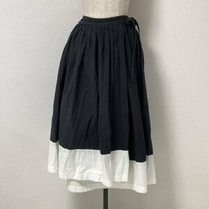 AD1998 tricot COMME des GARCONS フレア ラップ スカート 黒 白 トリココムデギャルソン 巻き 90s VINTAGE archive 4020336