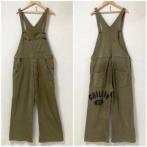 90s HYSTERIC GLAMOUR スウェット オーバーオール カーキ ヒステリックグラマー サロペット オールインワン Y2K VINTAGE archive 3110065