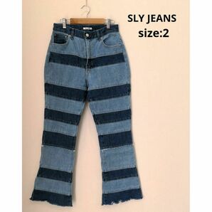 SLY JEANS PATCH WORK FLARE パンツ 切替 デニム 2