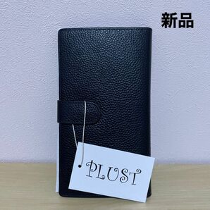 PLUST カードケース　お札　大容量レザー牛革　手帳型