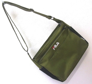 * shoulder bag FILA filler messenger bag moss green × black ultimate beautiful goods *