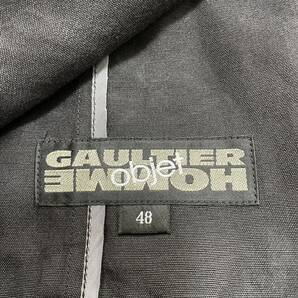超希少 Jean Paul GAULTIER HOMME コート リネン100% ステンカラーコート 黒 ブラック 麻 ロングコート 1スタ ゴルチェオムの画像8
