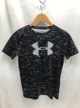 UNDER ARMOUR キッズ 半袖 Tシャツ YXL 160cm ブラック地xマルチカラー 子供服 アンダーアーマー 24041702_画像1