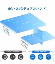 無線lan 子機 wifi usb 1300Mbps 2.4G/5G デュアルバンド USB3.0 wifi 子機 5dBi超高速通信 回転アンテナ 802.11ac/n/a/g/b技術_画像4