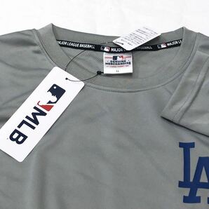 新品 MLB公式 ドジャース 長袖 ドライメッシュ Tシャツ グレー LL ロングスリーブ 野球 大谷翔平の画像1