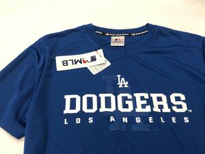 新品　MLB公式 LL ドジャース　半袖 Tシャツ ドライメッシュ　青 LA ロゴ　XL