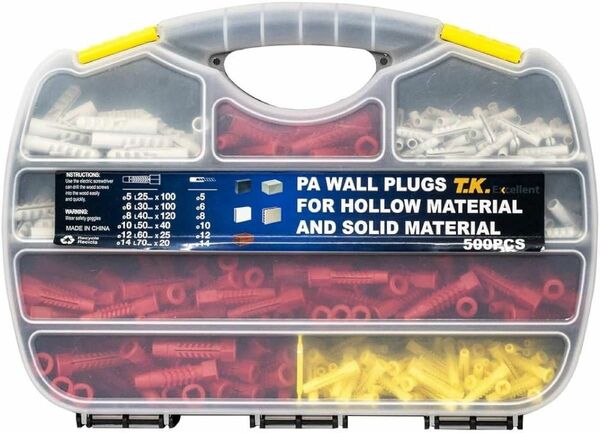 TKExcellent ボードアンカー 中空壁アンカーセット 500本