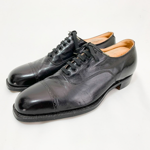 [ unused ]1930s-40s WHYBROW company manufactured strut chip dress shoes 24 degree leather shoes Britain England war front Vintage dead oxford 