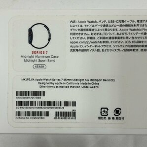 KS USED Apple Watch Softbank Series7 MKJP3J/A A2478 45MM GPS+Cellular △ ミッドナイト スポーツバンド 箱付 動作確認 初期化済の画像7