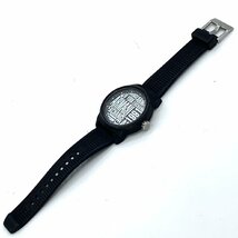 KS USED ARMANI EXCHANGE アルマーニ エクスチェンジ AX1443 Qz クオーツ ブラック ラバー シリコン ブレス メンズ 黒_画像7