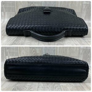 USED BOTTEGA VENETA ボッテガヴェネタ イントレチャート ビジネスバッグ ブリーフケース レザー ブラック 書類カバン ハンドバッグの画像5