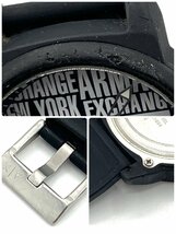 KS USED ARMANI EXCHANGE アルマーニ エクスチェンジ AX1443 Qz クオーツ ブラック ラバー シリコン ブレス メンズ 黒_画像9