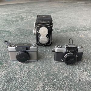 [ магазин H-67]( Junk ) пленочный фотоаппарат OLYMPUS PEN-EE PEN-D,PRIMOFLEX NO411506 3 шт. комплект продажа комплектом камера Showa Retro подлинная вещь 