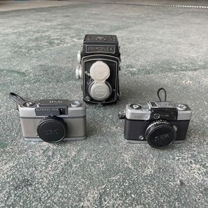 【店H-67】（ジャンク）フィルムカメラ OLYMPUS PEN-EE PEN-D、PRIMOFLEX NO411506 3個セット まとめ売りカメラ 昭和レトロ 当時物の画像1