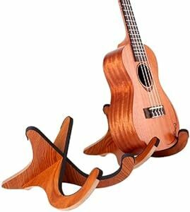 Homefunny X型 木製 折り畳み式 楽器スタンドホルダーサポーター ウクレレ/マンドリン/ヴァイオリン