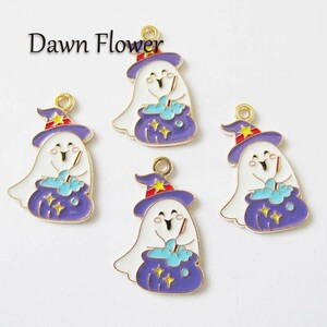 【D-1128】5pcs　ゆうれい　ハロウィン　25×17mm　　ホワイト　チャーム　ハンドメイドパーツ