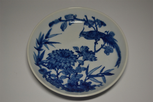 中国美術　染付　皿　飾皿　置物　　