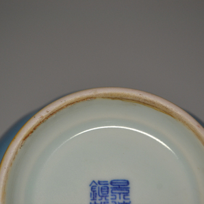 中国美術 景徳鎮 藍釉 花瓶 中国古玩 置物  の画像9