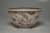 中国美術　釉里紅　コップ　茶碗　茶道具　中国古玩　置物_画像1