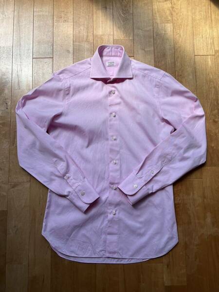 BORRIELLO NAPOLI ボリエッロ ドレスシャツ サイズ14.5(37) ライトピンク 桜色