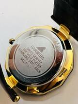 動作未確認　BARBERA 黒 ブラック 腕時計 カットガラス 18K GOLD PLATED No.3007 スイス　箱_画像6