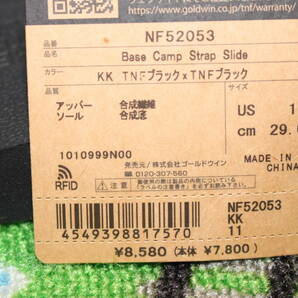 未使用 29㎝ 黒 ノースフェイス  ベース キャンプ ストラップ スライドサンダル 黒白 NF52053 送料無料即決 特大スリッパの画像9