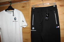 未使用プーマPUMA　白黒　BMW　コラボ　US/XS　半袖Tシャツ＆スウェットジョガーパンツ　上下セット　送料無料即決_画像2