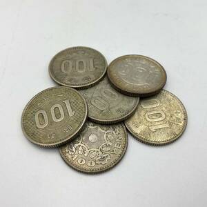 ♪A77041W:100円銀貨 まとめ 額面600円 6枚 東京五輪オリンピック 稲穂 鳳凰 硬貨 記念 保管品