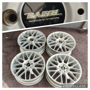 【REAL STARFORM BASEL 17インチアルミホイール】17インチ 7.0J 5/100 +50 ホイールのみ4本セットプリウス ウィッシュ シエンタ ラクティス