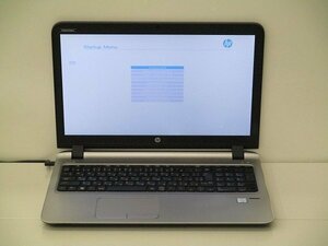 【1円スタート】hp ProBook 450 G3 V6E10AV Core i3 6100U 2.3Ghz 8GB 15.6インチ OSなし BIOSのみ