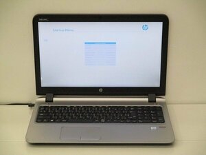 【1円スタート】hp ProBook 450 G3 N8K04AV Core i5 6200U 2.3Ghz 8GB 15.6インチ OSなし BIOSのみ