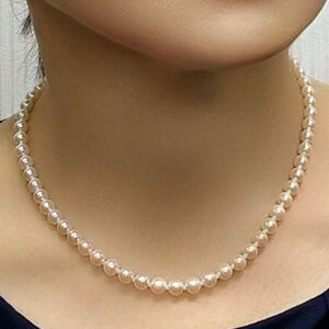 アコヤ 本真珠 ネックレス 6.0-6.5mm 43cm パールネックレス p2560n チョーカーサイズ 真珠 冠婚葬祭 成人の日 お祝い 送料無料