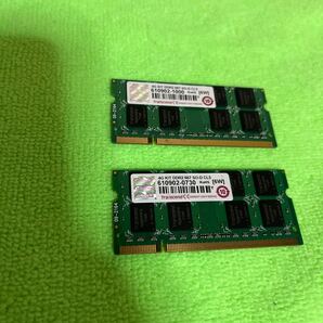 Transcend メモリー 4G KIT DDR2 677 SO-D CL5 2枚セット 計8GB ノートPC用 未チェックのジャンク扱いの画像1