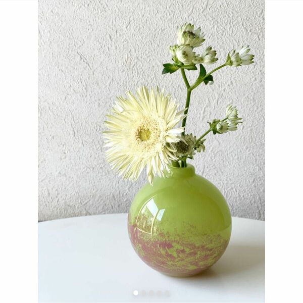 花瓶 フラワーベース　春　バイカラーベース　丸