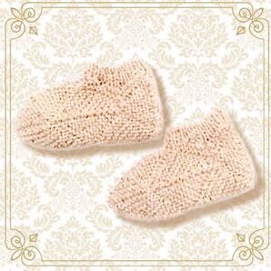 新品【フリーサイズ】ニット編みソックス*ルームソックス* ガーリー アイボリー 防寒