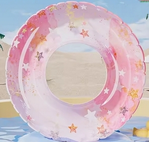 浮き輪 うきわ 浮き具 子供大人用 フロート かわいい O型 水遊び用 家族 プール ビーチグッズ 遊具 夏休み 外径75cm 淡いピンク色