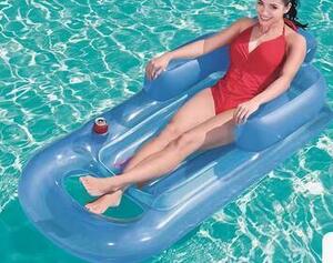 浮き輪 フロート 大人用 水浮き ベッド 水上ハンモック プール ウォーターフローティング マット ボート 水遊び 海水浴 150*77*50cm ブルー