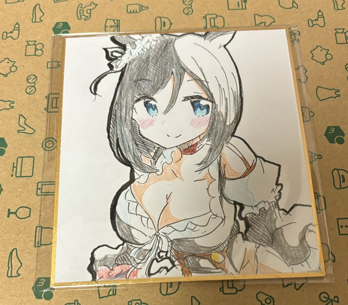 Uma Musume Eishin Flash Colored Paper Handwritten Hand Painting, comics, anime goods, hand drawn illustration