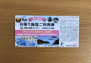 藤田観光 株主優待 ★ 日帰り施設ご利用券 ★ 箱根小涌園ユネッサン ／下田水中水族館 ★ １枚２名まで 【複数枚有り】 