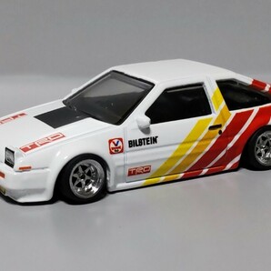 絶版 希少 プレミアム トヨタ AE86 スプリンター トレノ 改 ドリフト 深リム SSR ロンシャン シャコタン カスタム 改造 TRD ワークス(1/64)の画像2