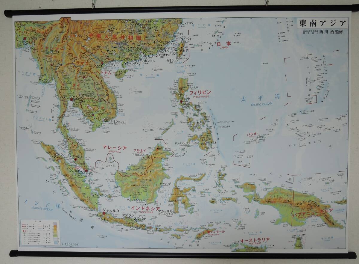 ☆000■東南アジア地図 タペストリー 1150mmx820mm■美品